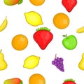 Orchard fruits pattern, cartoon style