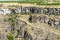 Orchards in the valley andÃÂ streamÃÂ water flow into canyon river Kazakh