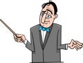 Orchestra conductor cartoon illustration