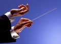 Orchestra conductor hands Royalty Free Stock Photo