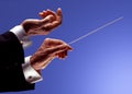 Orchestra conductor hands