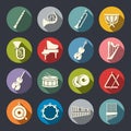 Orchestra instruments icons Royalty Free Stock Photo
