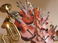 Orchestra musical instruments 3D rendering Royalty Free Stock Photo