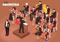 Orchestra Musicians Isometric Composition