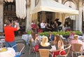 Orchestra plays at the Florian cafe in Saint Mark's Square, Venice Royalty Free Stock Photo