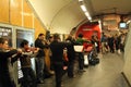 The orchestra plays on the metro station in Paris