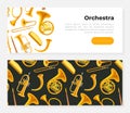 Orchestra web banner. Music festival, live concert. Entertainment and music landing page
