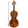 Orchestral violin, musical instrument, gvector illustration Royalty Free Stock Photo