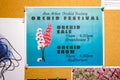 Orchid Festival event flier pinned on bulletin board