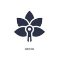 orchid icon on white background. Simple element illustration from nature concept