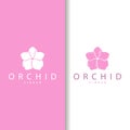 Orchid logo simple luxurious and elegant flower design for salon cosmetics spa beauty