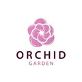 Orchid logo simple luxurious and elegant flower design for salon cosmetics spa beauty