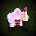 Orchid with pink lipstick