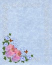 Orchids on blue parchment template