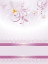 Orchids with decorative sprigs. Festive card