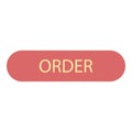 Order button icon, flat style Royalty Free Stock Photo