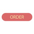 Order button icon, flat style Royalty Free Stock Photo