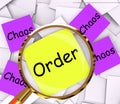 Order Chaos Post-It Papers Show Organized Or Confused Royalty Free Stock Photo