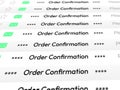 Order confirmation email style background with scrolling view, ecommerce concept design