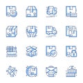 Order delivery line vector icons set