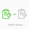 Order delivery vector logistics web shop line icon