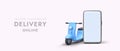 Order delivery online. Mobile application of courier services. Small cargo transportation services