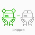 Order delivery vector logistics web shop line icon