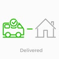 Order delivery vector logistics web shop line icon Royalty Free Stock Photo