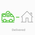 Order delivery vector logistics web shop line icon