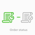 Order delivery vector logistics web shop line icon Royalty Free Stock Photo