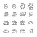 Order delivery vector logistics web shop line icon