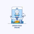 Order food on line banners. Royalty Free Stock Photo