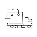 order free shipping line icon vector illustration Royalty Free Stock Photo