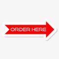 Order Here Arrow Sign, Business Sign Sticker