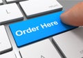 order here push button concept 3d illustration Royalty Free Stock Photo