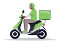 Order home delivery semi flat RGB color vector illustration