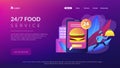 Food delivery service concept landing page. Royalty Free Stock Photo