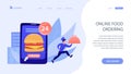 Food delivery service concept landing page. Royalty Free Stock Photo