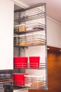 Order in the kitchen. Storage system. Royalty Free Stock Photo