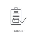 Order linear icon. Modern outline Order logo concept on white ba Royalty Free Stock Photo