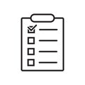 Order list, clipboard checklist icon vector in line style Royalty Free Stock Photo