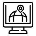 Order location icon, outline style
