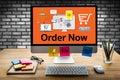 Order Now Add to Cart Online Order Store Buy shop Online payme Royalty Free Stock Photo