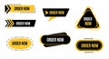 Order Now Button Collection Black and Yellow CTA Royalty Free Stock Photo