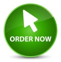 Order now (cursor icon) elegant green round button Royalty Free Stock Photo