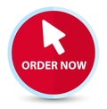 Order now (cursor icon) flat prime red round button Royalty Free Stock Photo