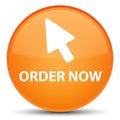 Order now (cursor icon) special orange round button Royalty Free Stock Photo