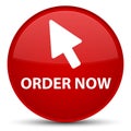 Order now (cursor icon) special red round button Royalty Free Stock Photo