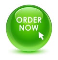 Order now glassy green round button Royalty Free Stock Photo