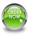 Order now glossy green round button Royalty Free Stock Photo